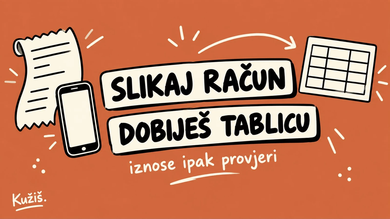 Slikaj račun, Claude ga prepiše u tablicu